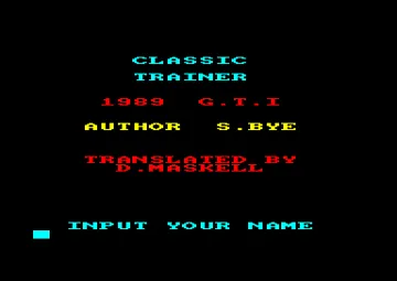 Classic Trainer (UK) (1989) screen shot title